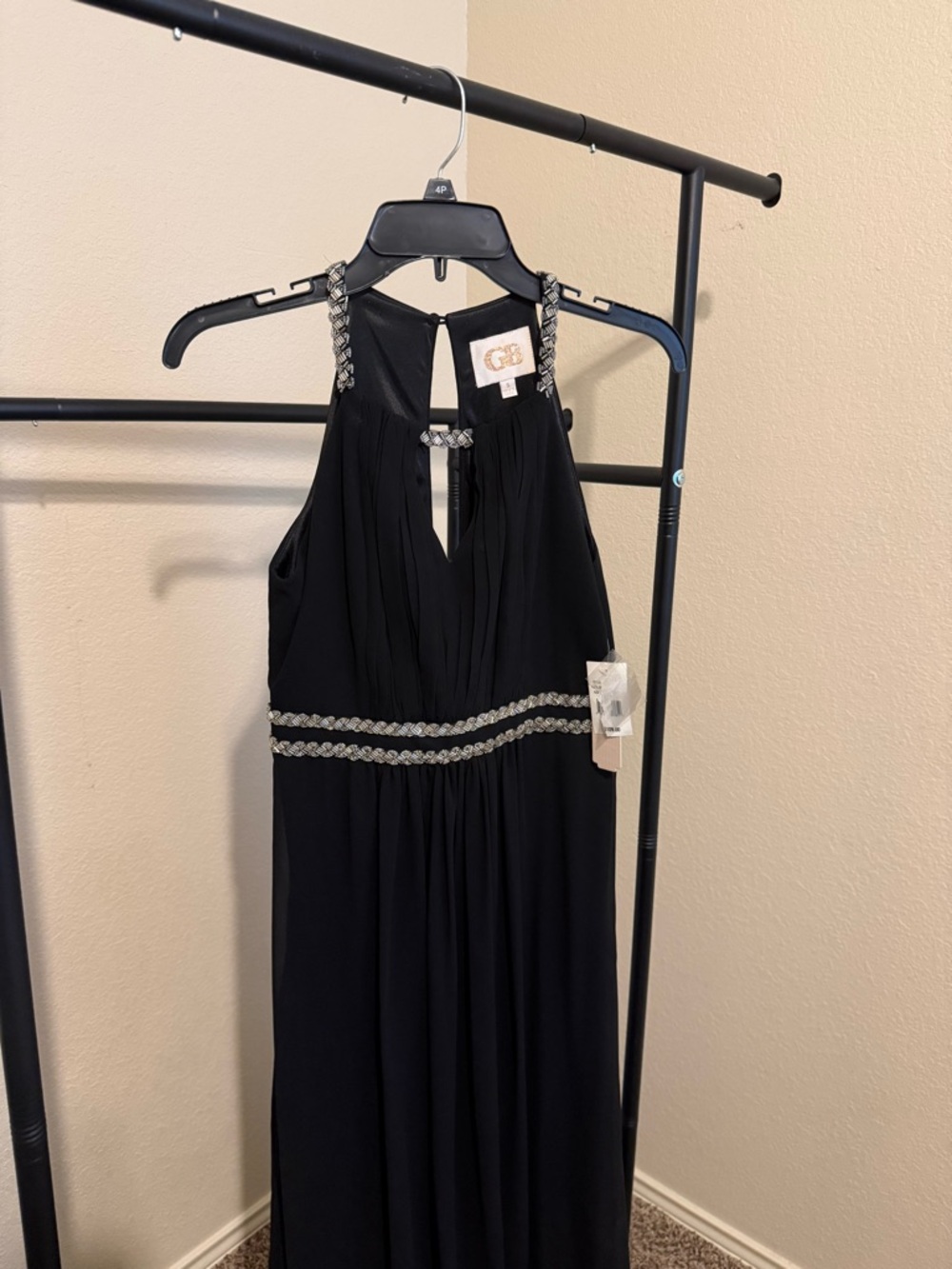 Gianni Bini Black Beaded Halter Maxi Dress - Picture 2 of 8